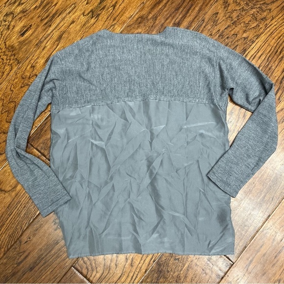 Garnet Hill Gray V-Neck Sweater - Picture 2 of 5